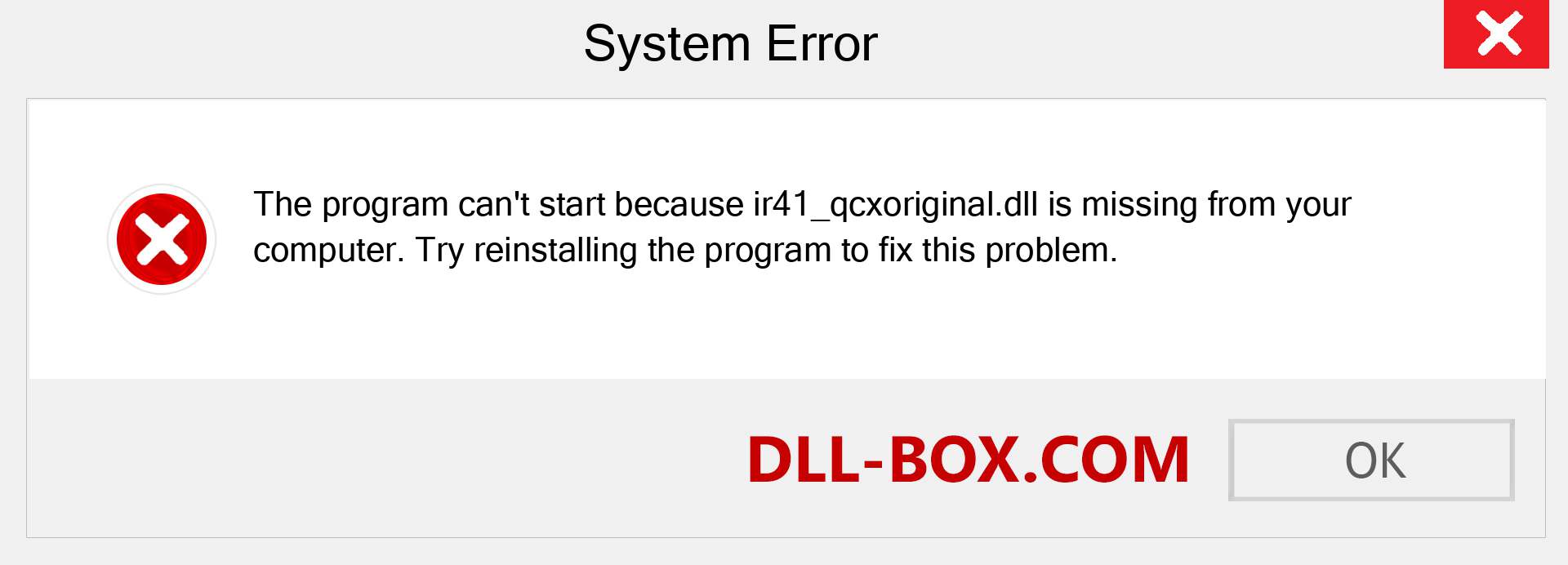 ir41_qcxoriginal.dll file is missing?. Download for Windows 7, 8, 10 - Fix  ir41_qcxoriginal dll Missing Error on Windows, photos, images