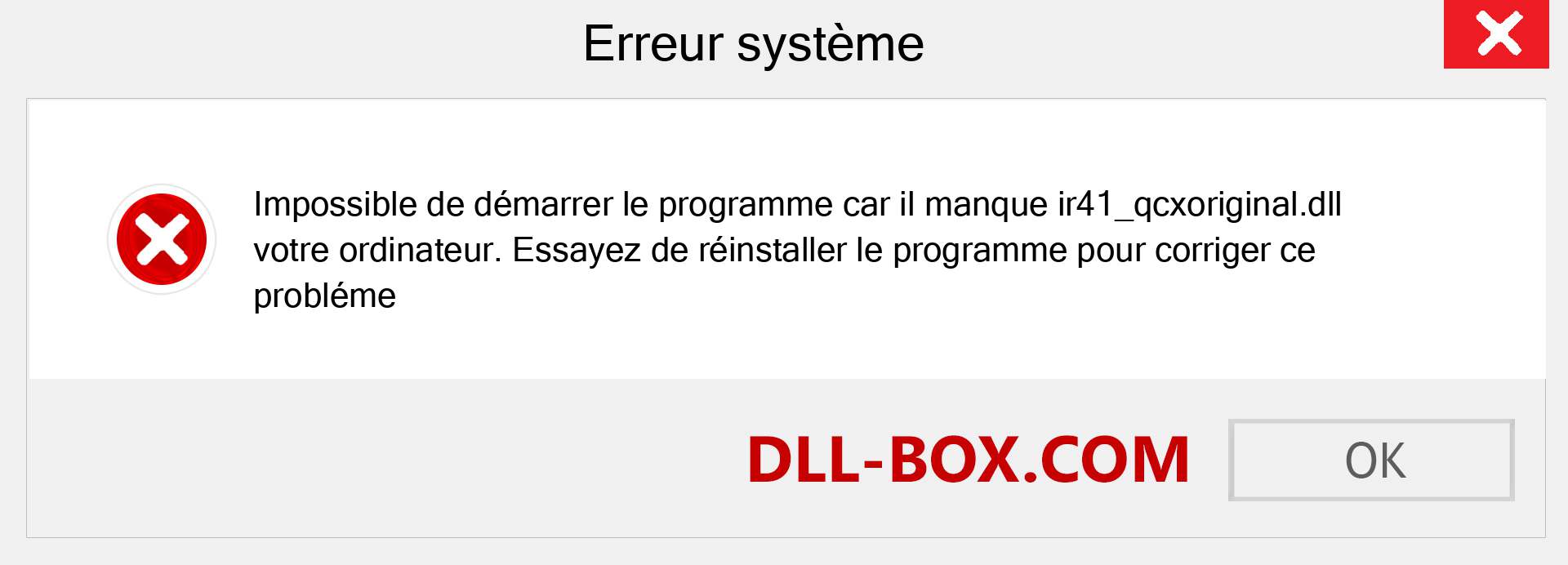 Le fichier ir41_qcxoriginal.dll est manquant ?. Télécharger pour Windows 7, 8, 10 - Correction de l'erreur manquante ir41_qcxoriginal dll sur Windows, photos, images